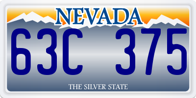 NV license plate 63C375