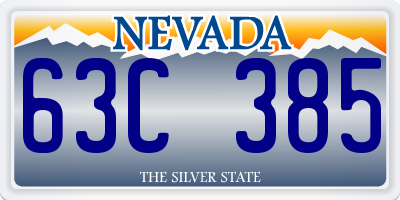 NV license plate 63C385