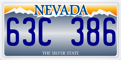 NV license plate 63C386