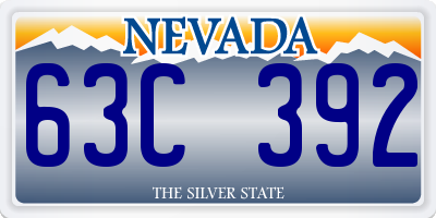 NV license plate 63C392
