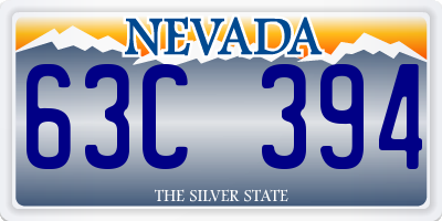 NV license plate 63C394