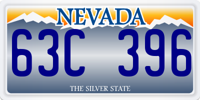 NV license plate 63C396