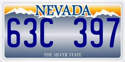NV license plate 63C397