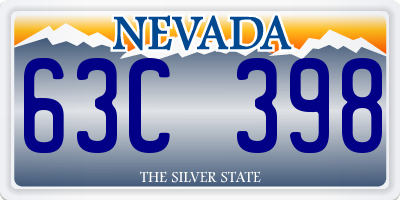 NV license plate 63C398