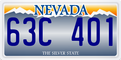 NV license plate 63C401