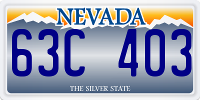 NV license plate 63C403