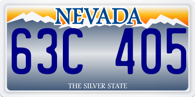 NV license plate 63C405
