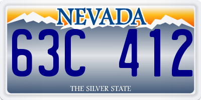 NV license plate 63C412