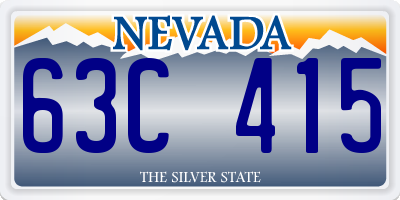 NV license plate 63C415