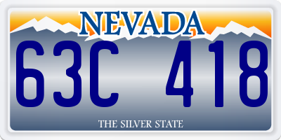 NV license plate 63C418