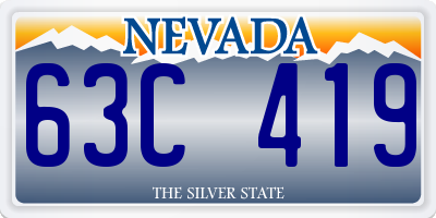 NV license plate 63C419