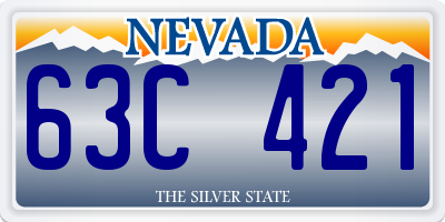 NV license plate 63C421