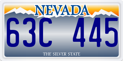 NV license plate 63C445