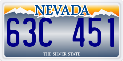 NV license plate 63C451