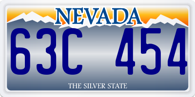 NV license plate 63C454