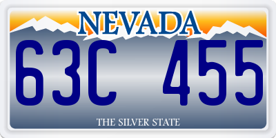 NV license plate 63C455