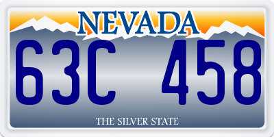 NV license plate 63C458