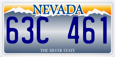 NV license plate 63C461