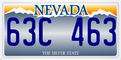NV license plate 63C463