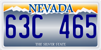 NV license plate 63C465