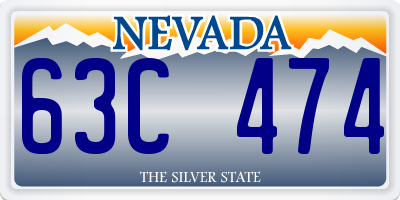 NV license plate 63C474