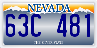 NV license plate 63C481