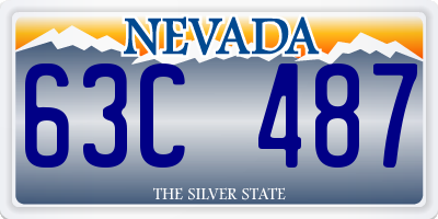 NV license plate 63C487