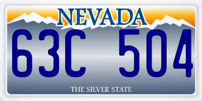 NV license plate 63C504