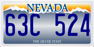 NV license plate 63C524