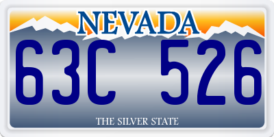 NV license plate 63C526