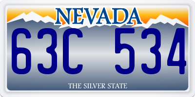 NV license plate 63C534