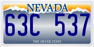 NV license plate 63C537