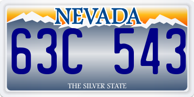 NV license plate 63C543