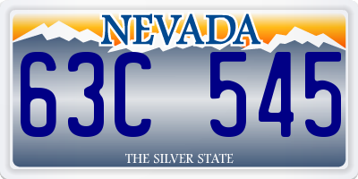 NV license plate 63C545