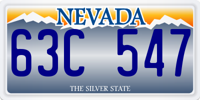 NV license plate 63C547