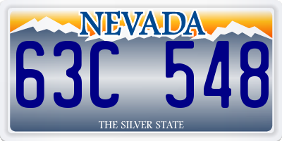 NV license plate 63C548