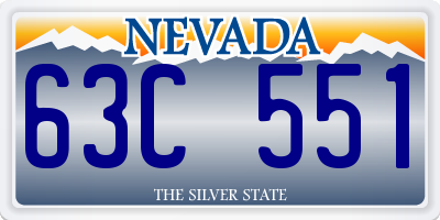 NV license plate 63C551