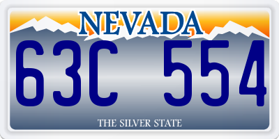 NV license plate 63C554