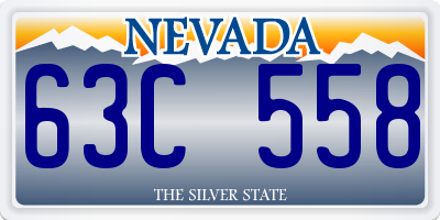 NV license plate 63C558