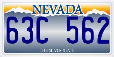 NV license plate 63C562