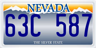 NV license plate 63C587