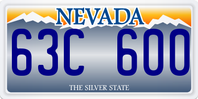 NV license plate 63C600