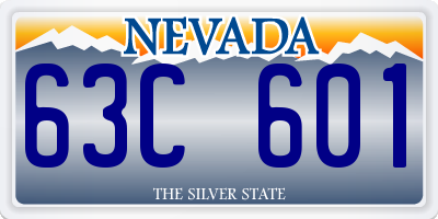 NV license plate 63C601