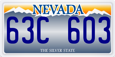 NV license plate 63C603