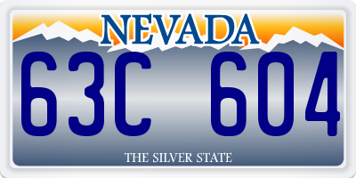 NV license plate 63C604