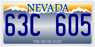NV license plate 63C605