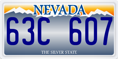 NV license plate 63C607