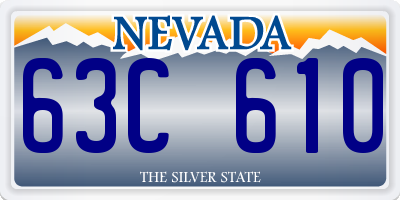 NV license plate 63C610