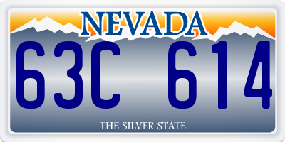 NV license plate 63C614