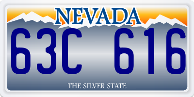 NV license plate 63C616